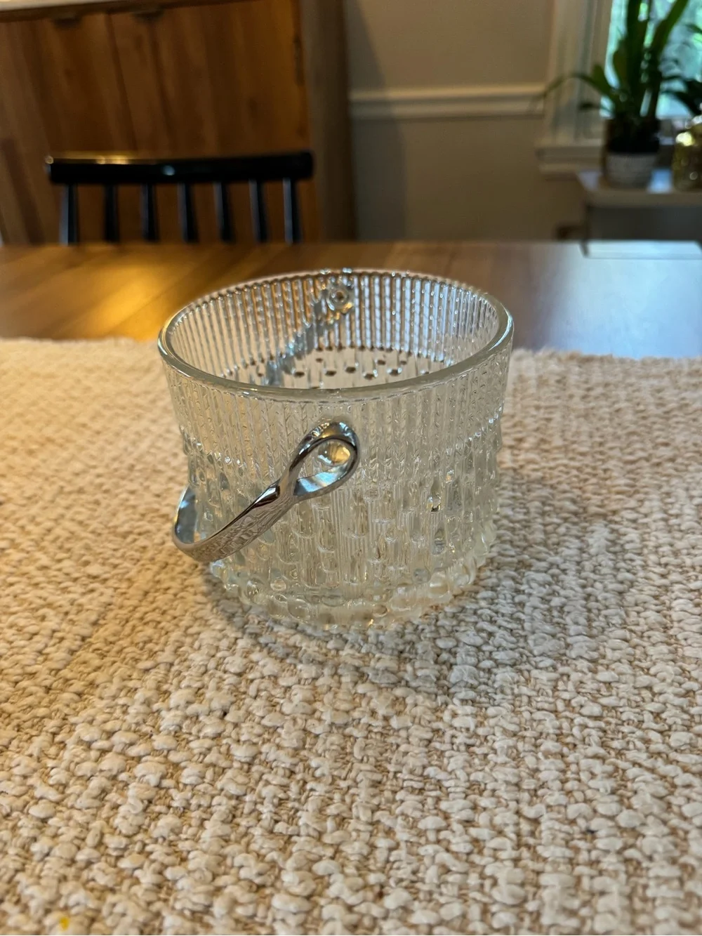 Teleflora Glass Ice Bucket with Chrome Handle
